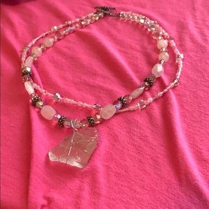 Hand made swarski and sea glass